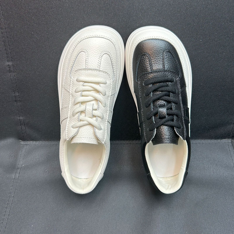 头层牛皮小白鞋女2025春秋季新款软底软面系带百搭时尚休闲板鞋