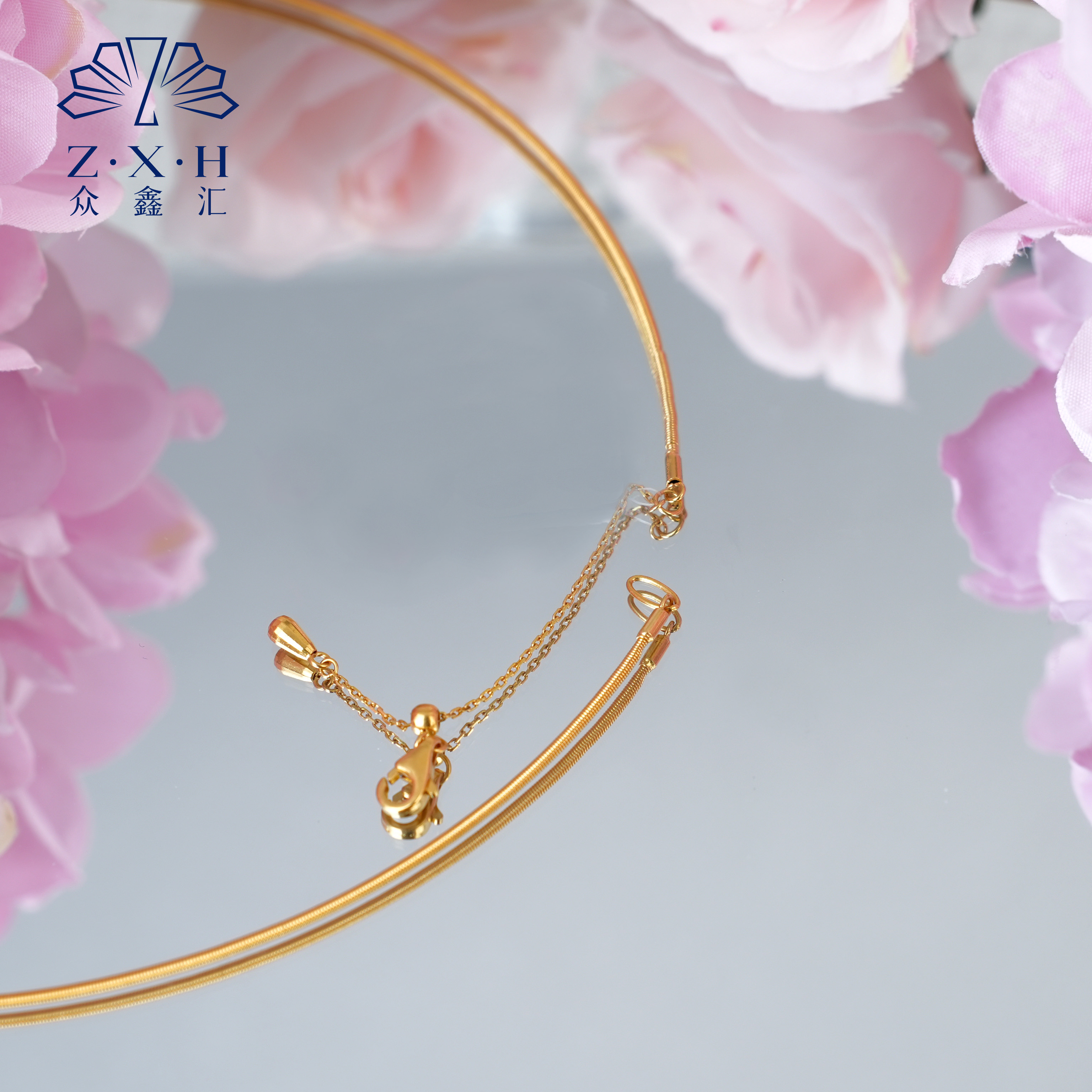 {众鑫汇}足金999  多规格素金百搭简约项圈6.66克