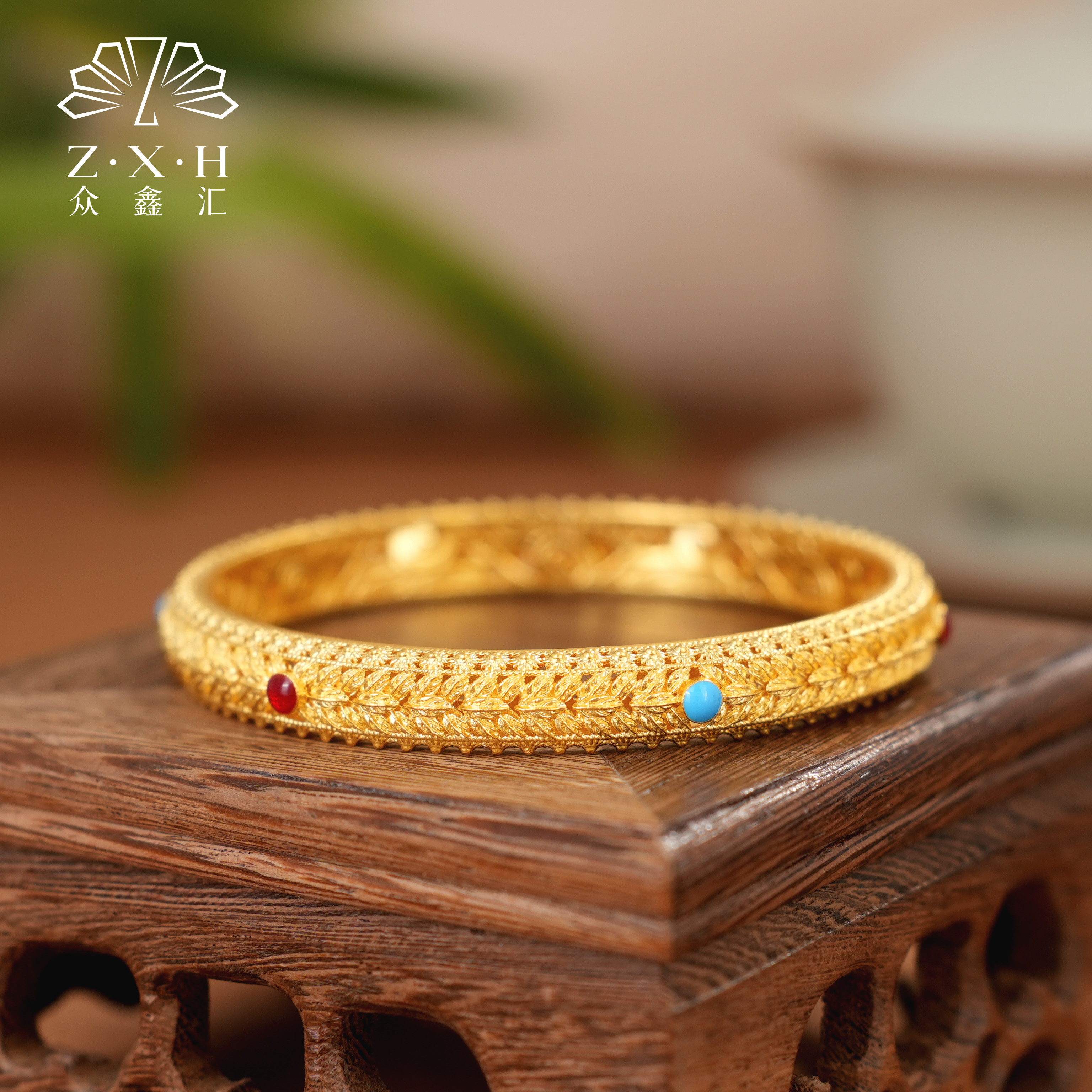 {众鑫汇}足金999 多规格小皇后系列穗穗平安手镯28.92克