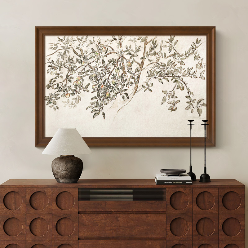 平安果》现代法式复古客厅装饰画中古风玄关壁画餐厅斗柜卧室挂画