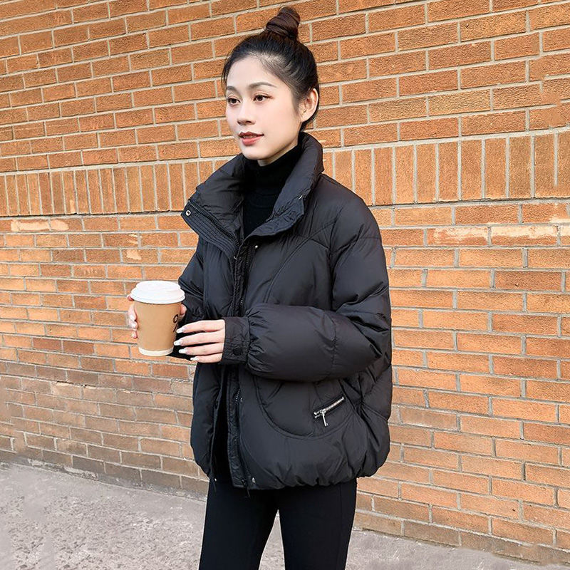 高端白鸭绒黑色羽绒服女2023年新款韩版宽松加厚短款保暖时尚百搭