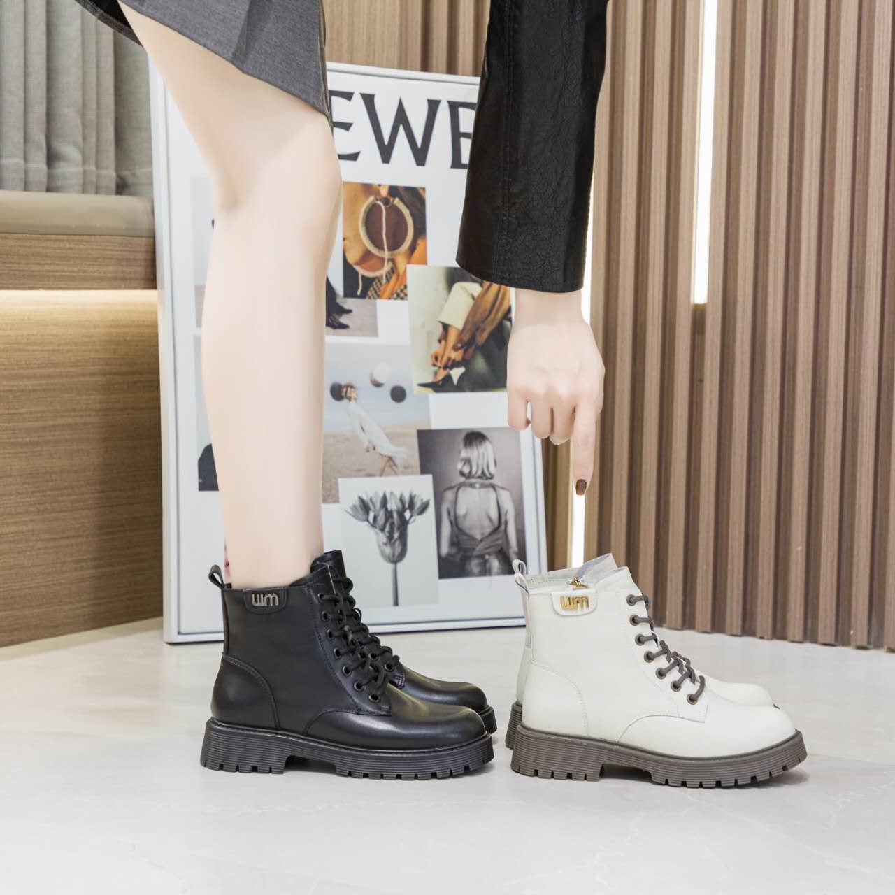 2023冬季新款真皮加绒马丁短靴舒适百搭休闲轻便耐磨防滑英伦风