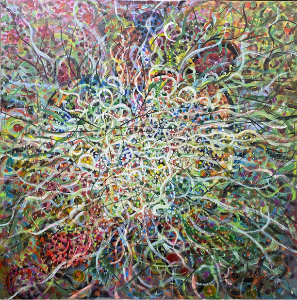 李琳油画  思路   原创，抽象、当代80X80cm 李琳河南省美协会员