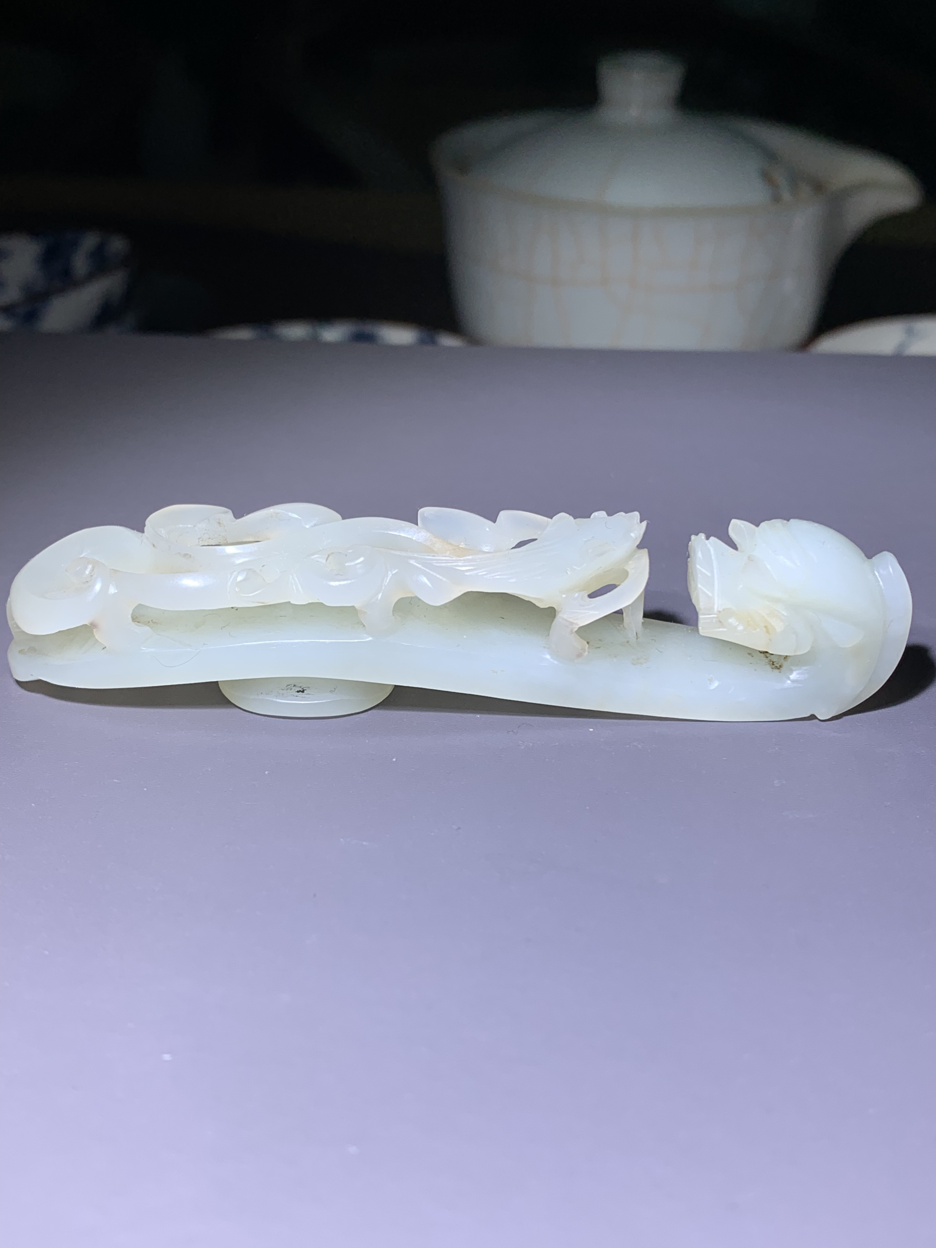 清代苍龙教子玉带钩古玉老玉