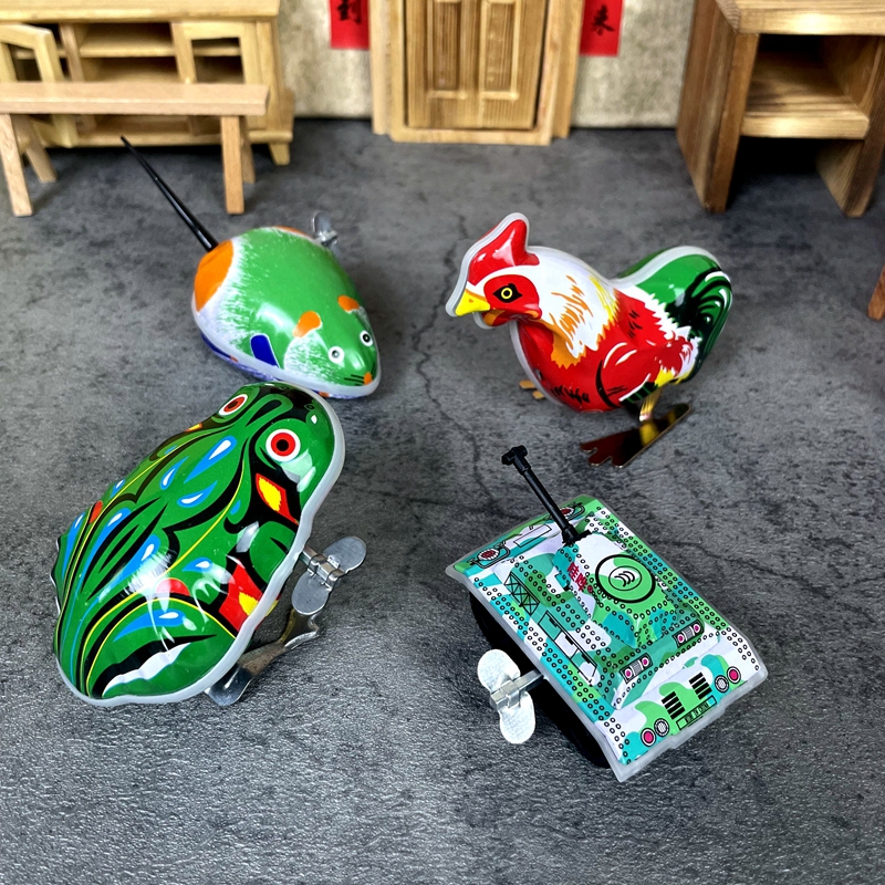 80后90后复古怀旧铁皮青蛙儿童上链发条上弦小青蛙玩具跳跳蛙弹跳