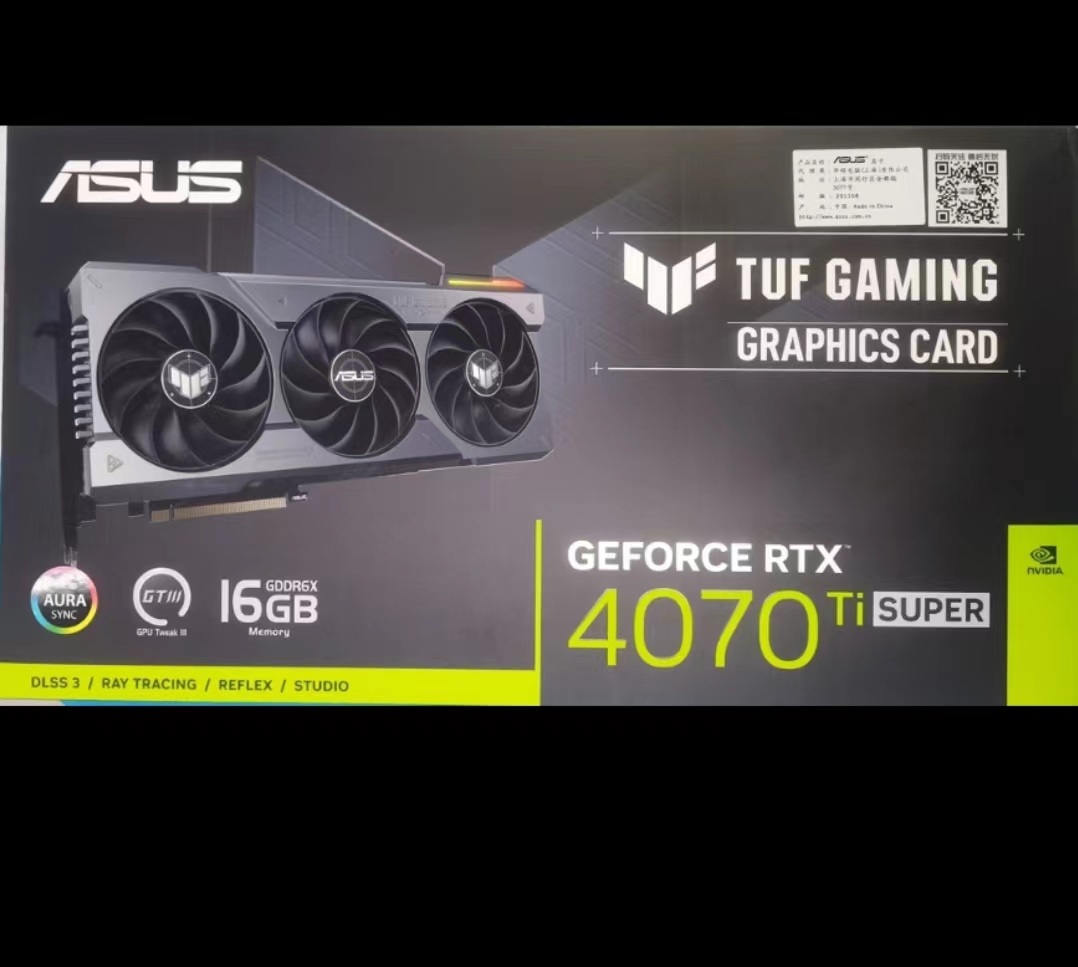 华硕 TUF RTX 4070TI SUPER GAMING 16G游戏高性能设计吃鸡锻炼
