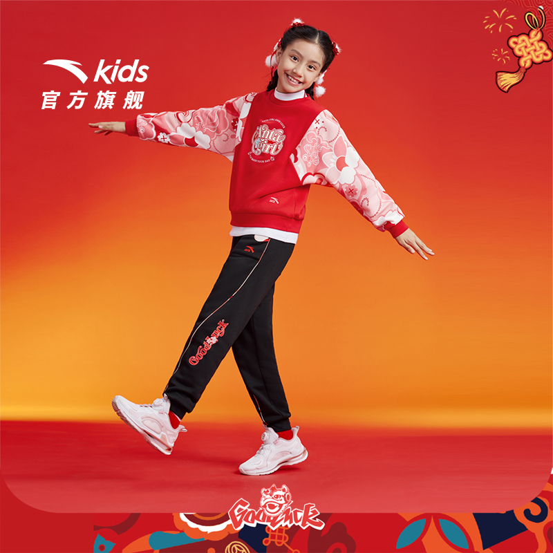 【安踏儿童26年新品时尚女童加绒裤子女童过年衣服