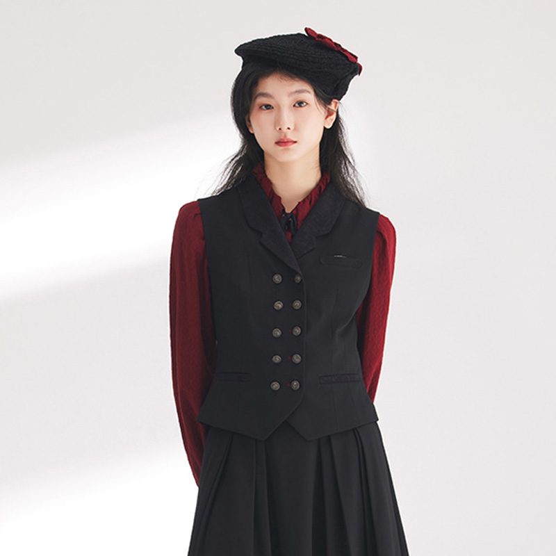 D-HARRY/迪哈利春季新款气质时尚复古学院风马甲DH241Q96873D