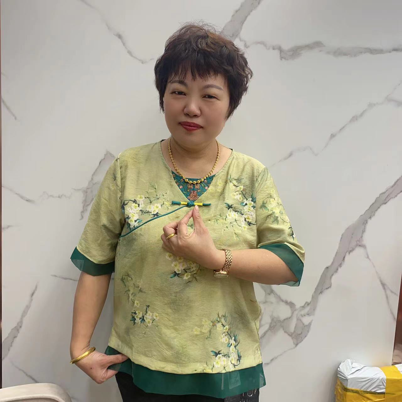 夏季新款国风刺绣领花式上衣3806