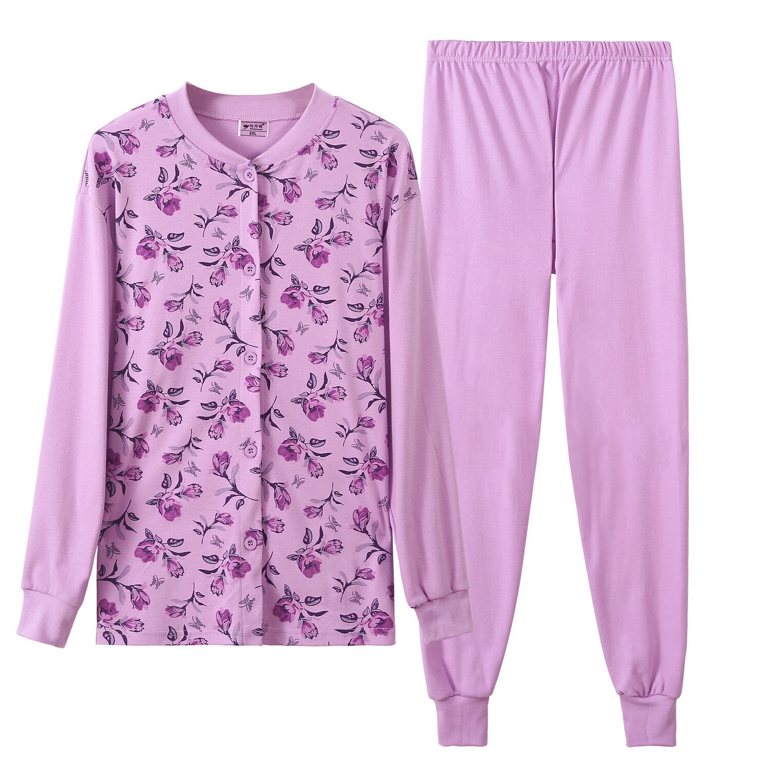 妈妈大红开衫秋衣秋裤套装女中老年人本命年保暖衣奶奶红色棉毛衫