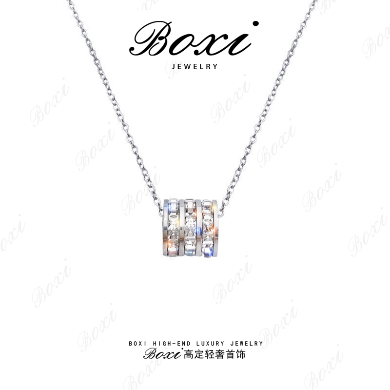 钛钢项链 银色小蛮腰吊坠项链女潮网红百搭ins风锁骨链气质颈链