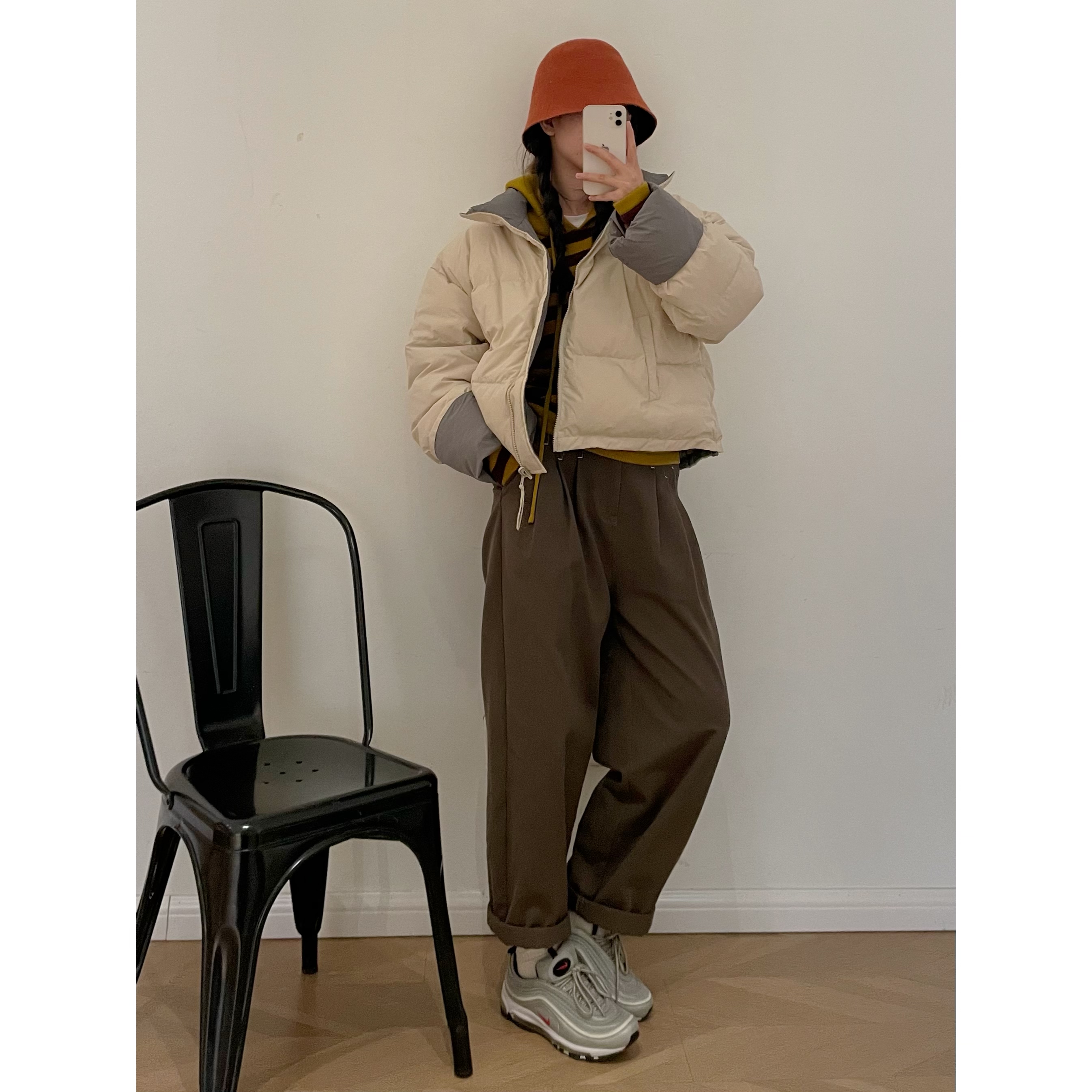 【杭州S姐精品女装】两面穿白鸭绒羽绒服女冬季新短款保暖外套23833