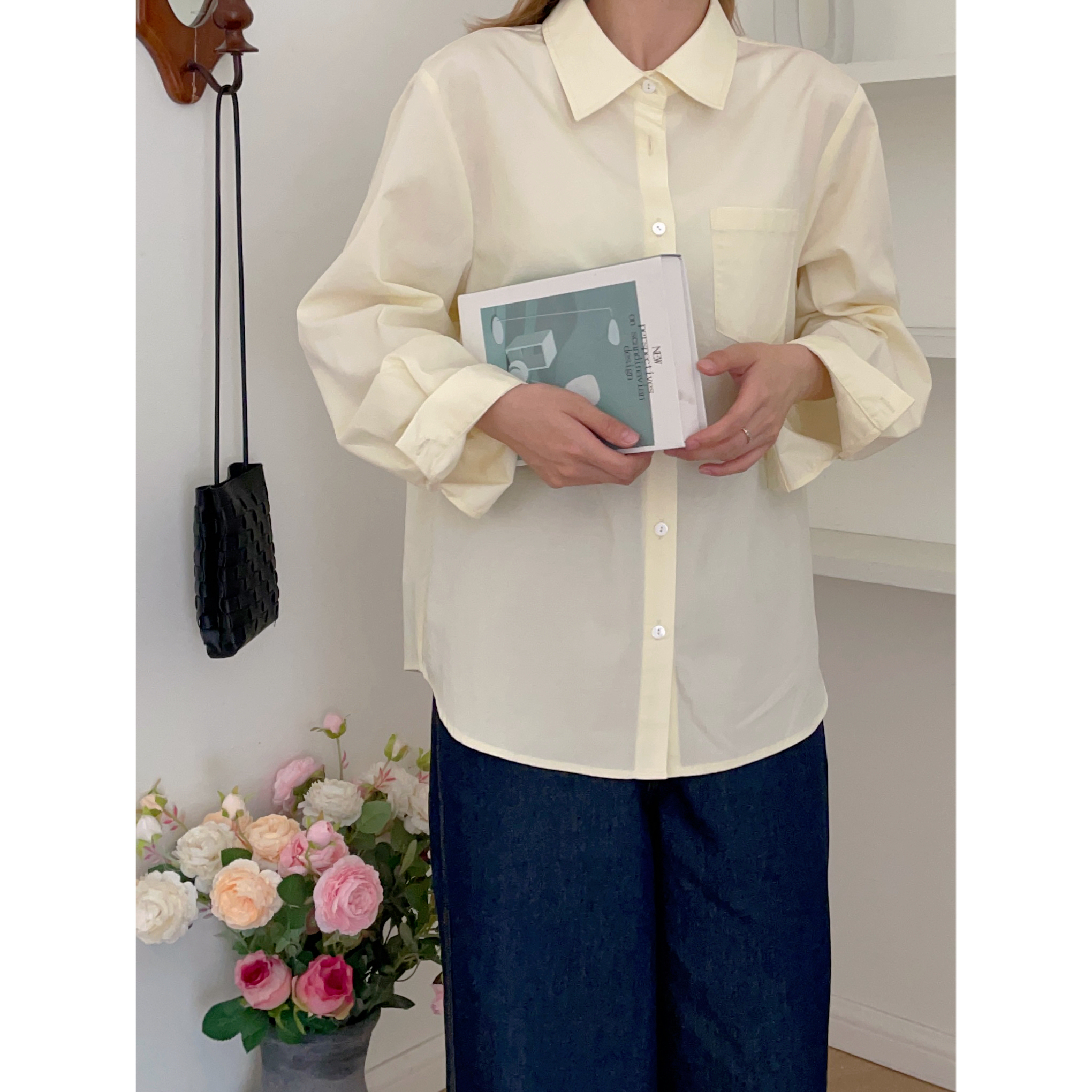 【杭州S姐精品女装】长袖衬衫女复古宽松打底衬衣百搭休闲上衣04080