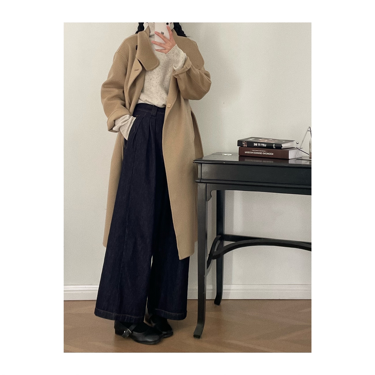 【杭州S姐精品女装】羊毛双面呢大衣女高级感中长款毛呢外套08134