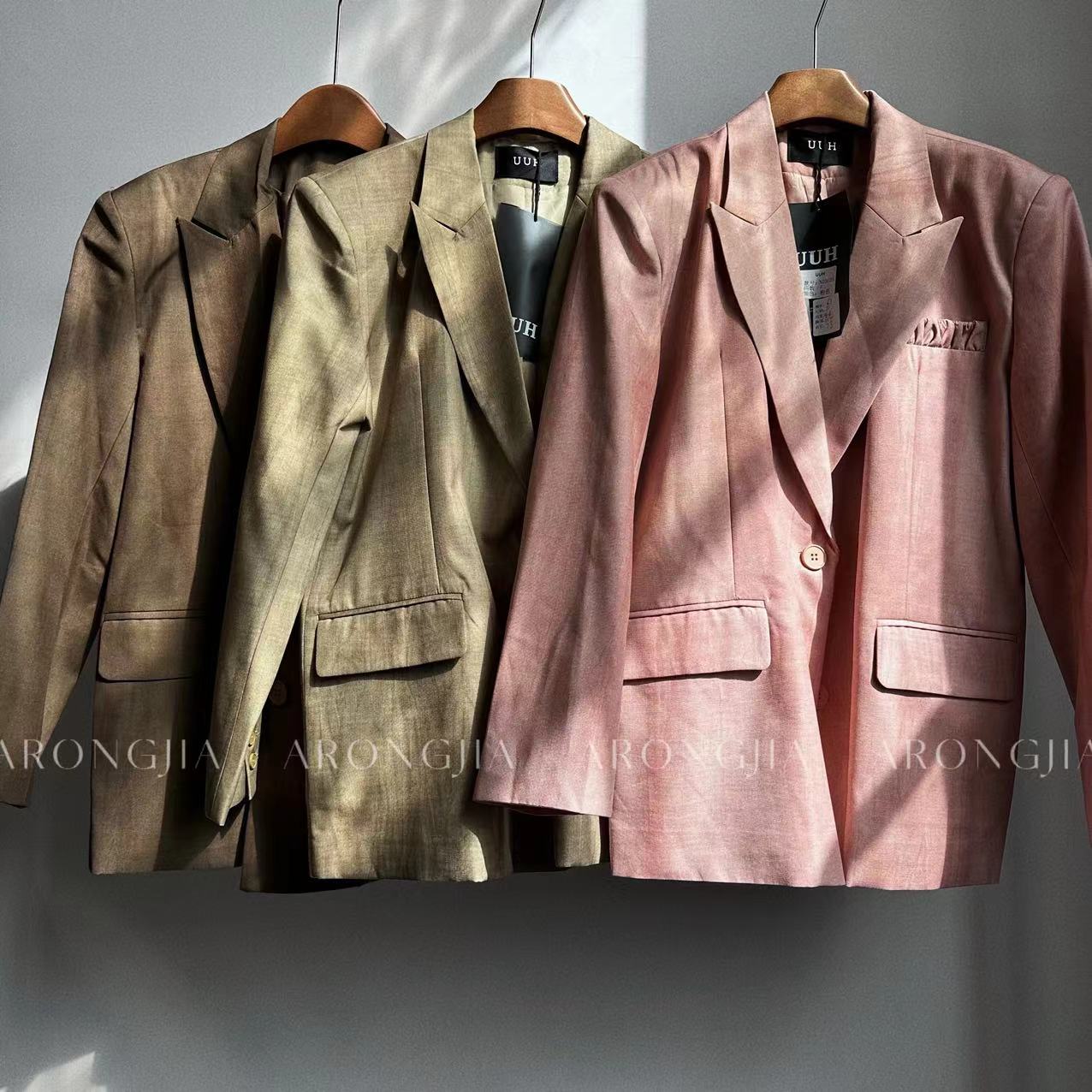 【ARONG阿荣家】西装外套23025-粉咖绿-F