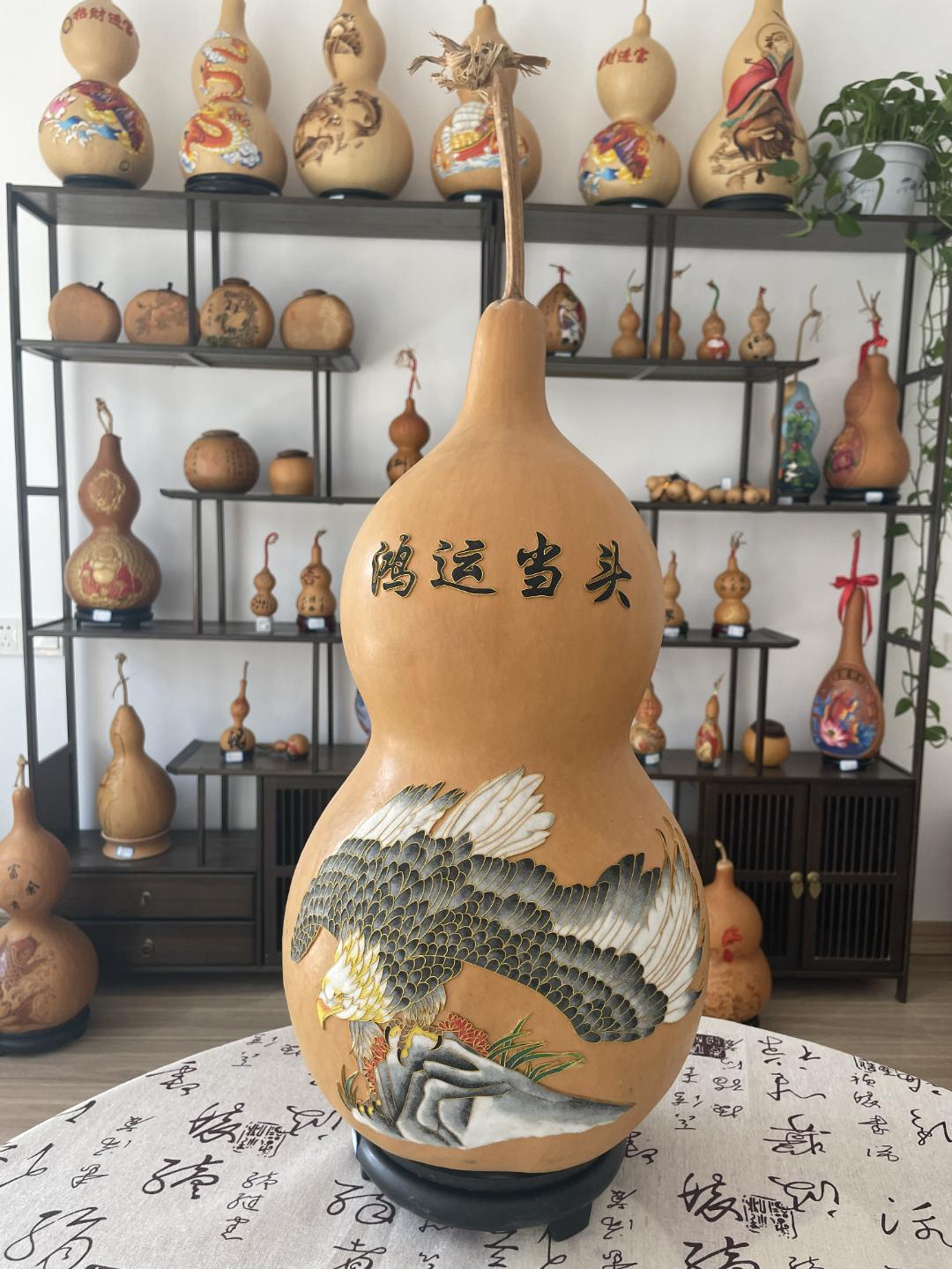 文心雕龙鸿运当头景泰蓝工艺葫芦摆件