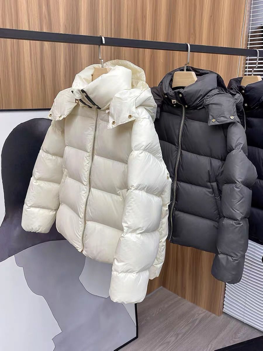 高端90鹅绒羽绒服女2023新款简约纯色加厚面包服欧货小个子冬爆款