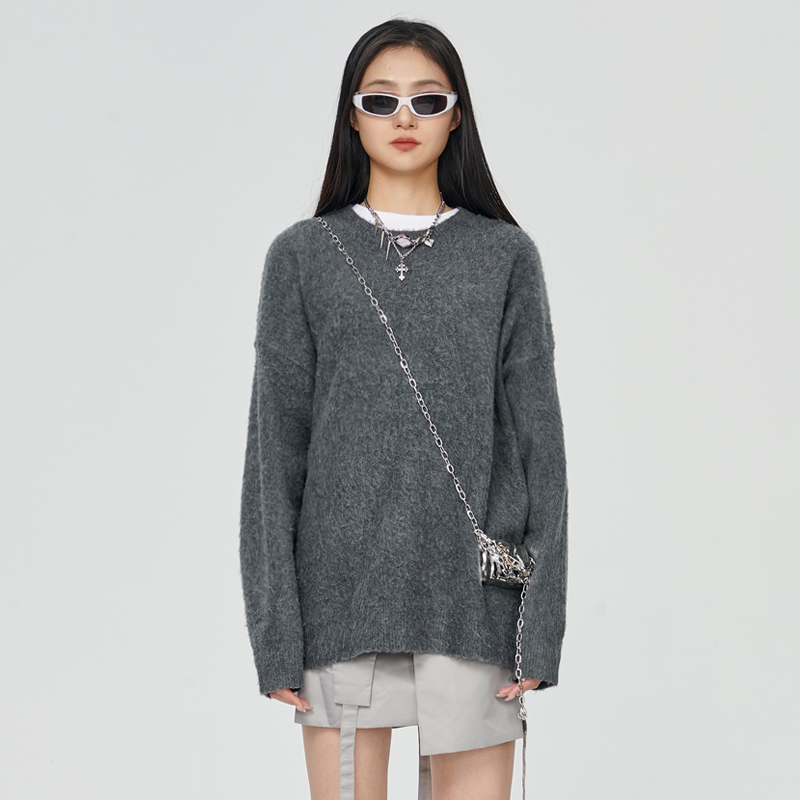 fomonull潮牌设计返潮复古打底保暖套头卫衣设计师长袖毛衣时尚