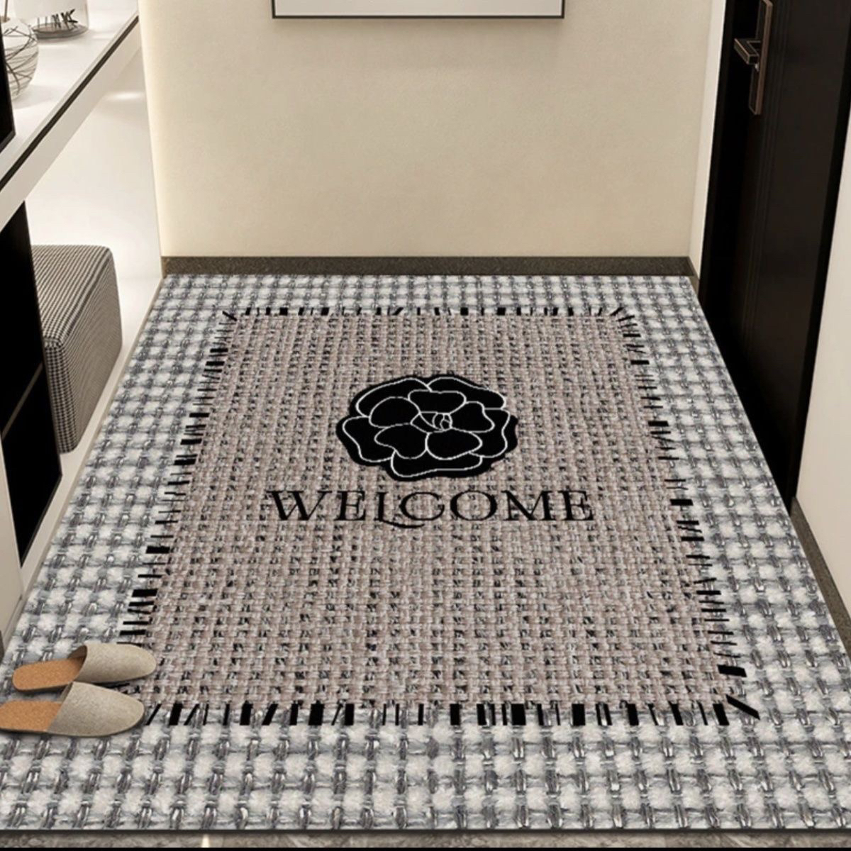 小香风家用硅藻泥可裁剪入户门垫浴室卫生间玄关厨房吸水防滑地垫