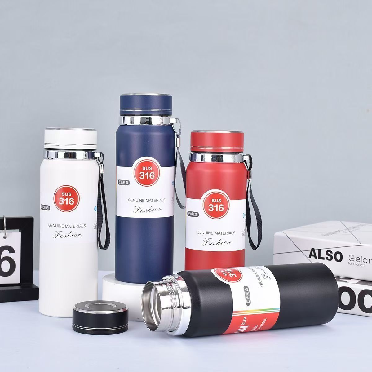 316不锈钢保温杯大容量800ML户外便携茶水泡茶水杯旅行运动水壶