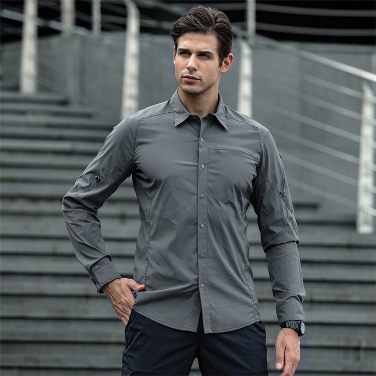 鹰爪指挥官pro考度拉男士休闲薄款弹力战术速干长袖衬衫户外运动