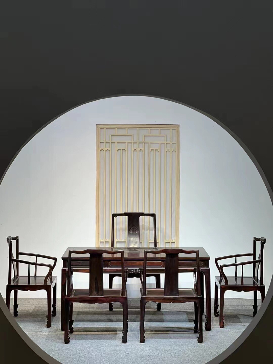 酸枝交趾黄檀茶桌6件套