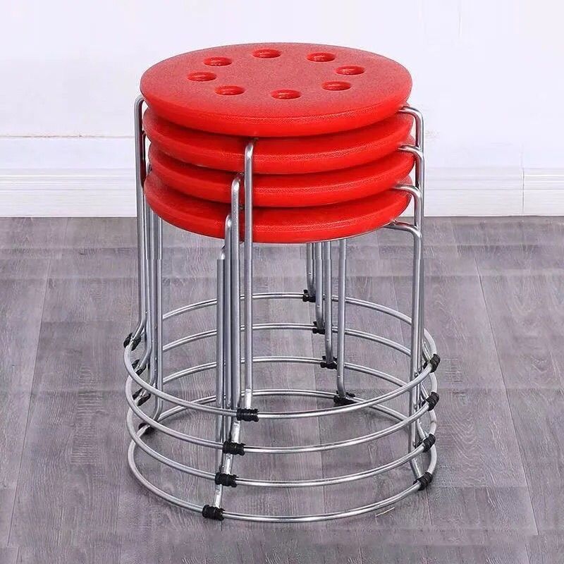 加厚中空面钢筋家用换鞋凳圆八孔凳子加粗茶几凳摆摊凳小凳时尚