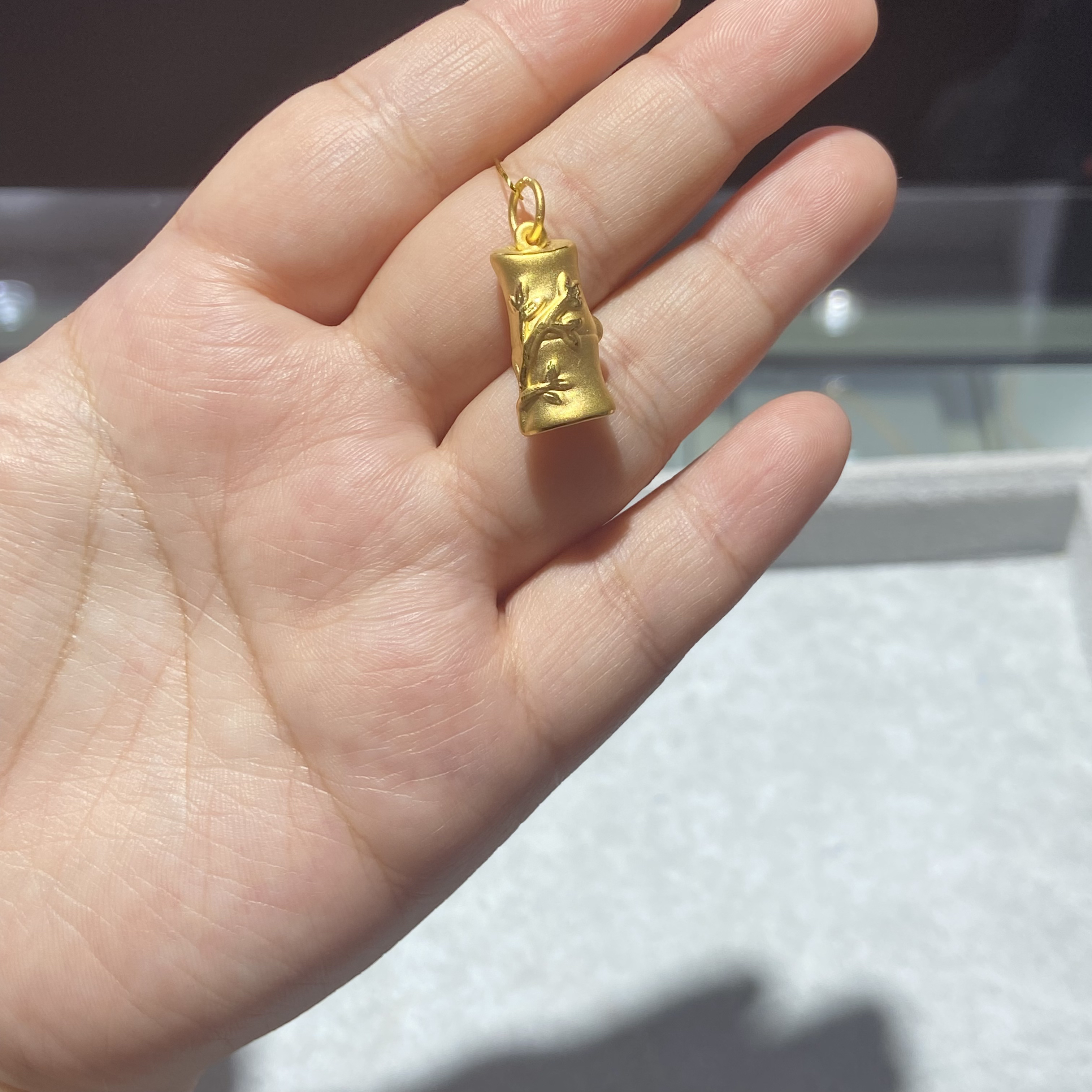 足金999 竹节吊坠 1.881