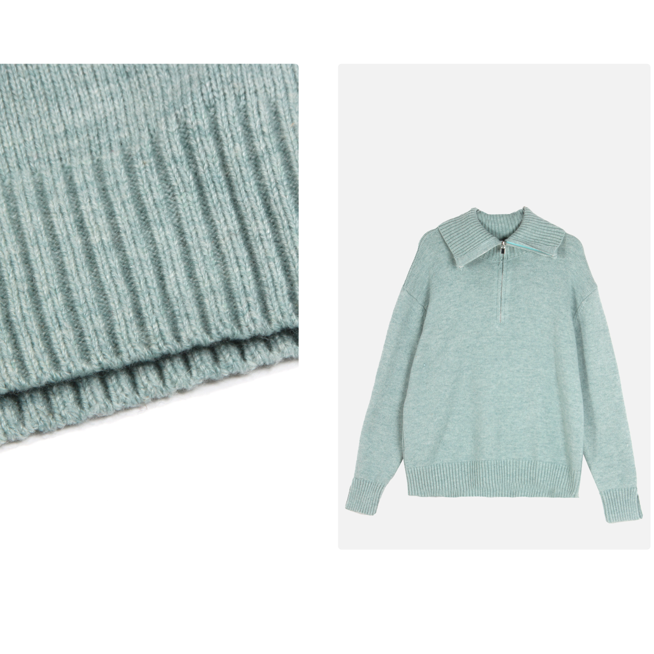 凯特丝蓓244#三色！早秋新款翻领半拉链宽松休闲针织衫毛衣