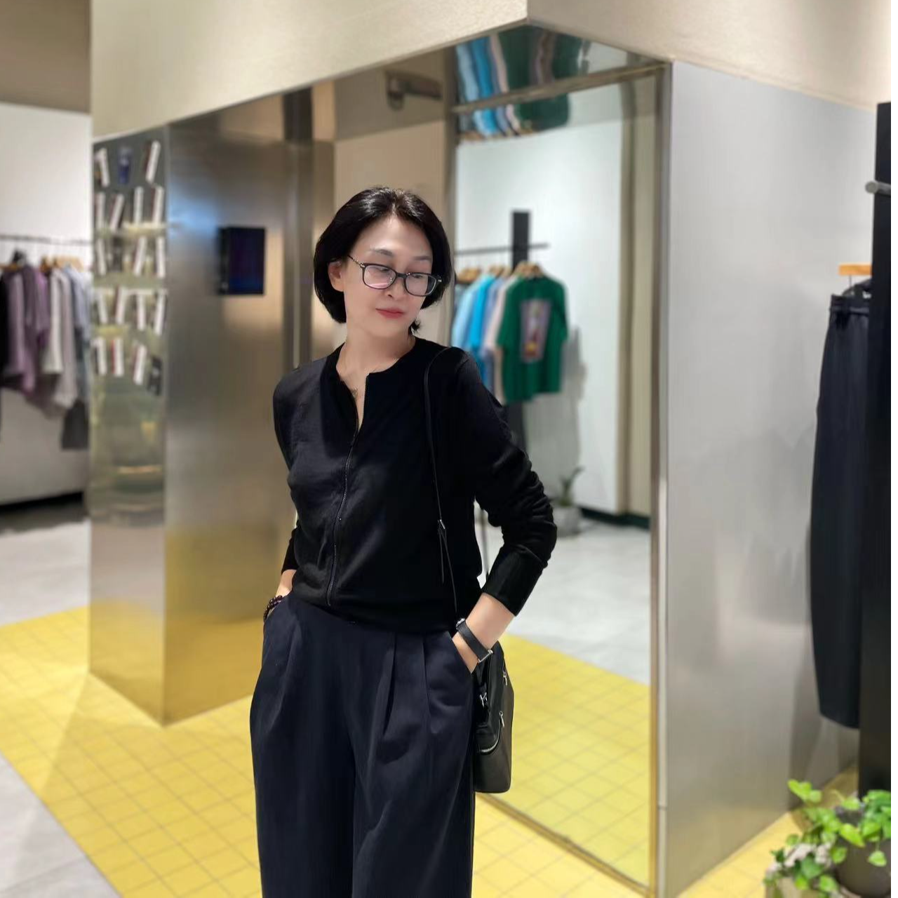 YGC【】简约显瘦双头拉链圆领针织长袖开衫CQ98