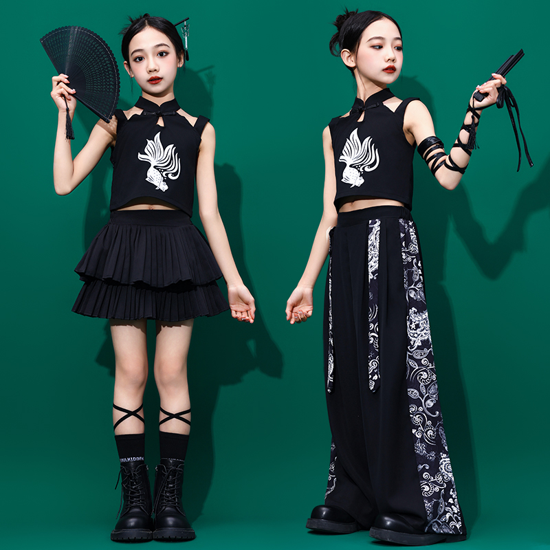 元旦儿童汉服演出服中国风民族小学生运动会服装女童国潮爵士舞服