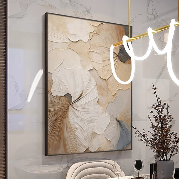 纯手绘油画【心花怒放】客厅沙发背景画装饰画意式极简抽象玄关挂画