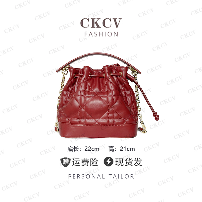 【藤格纹小福袋】手工真皮包 安可拉红 A32