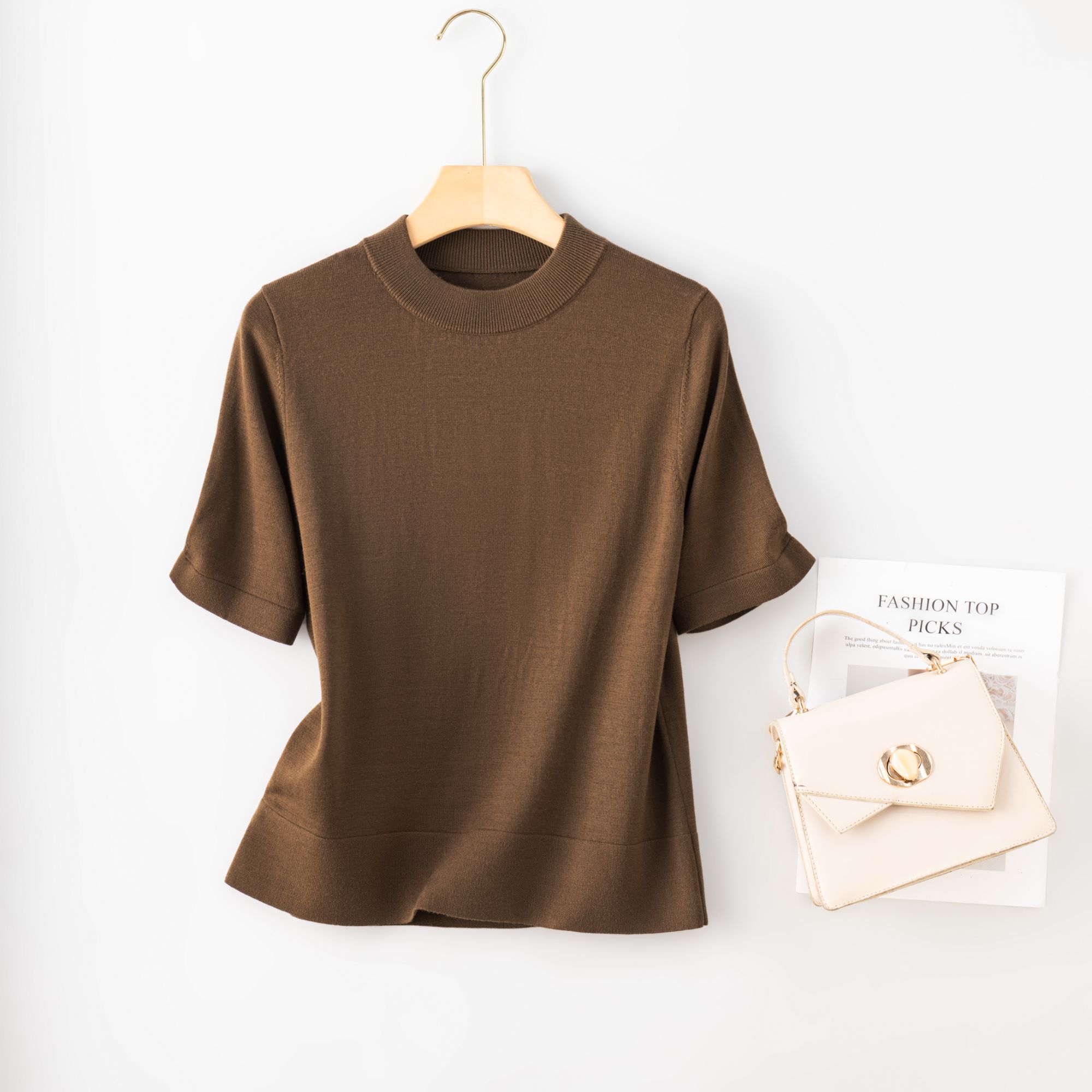 【100%精纺羊毛】2025秋季新款精纺可机洗全羊毛半袖针织衫