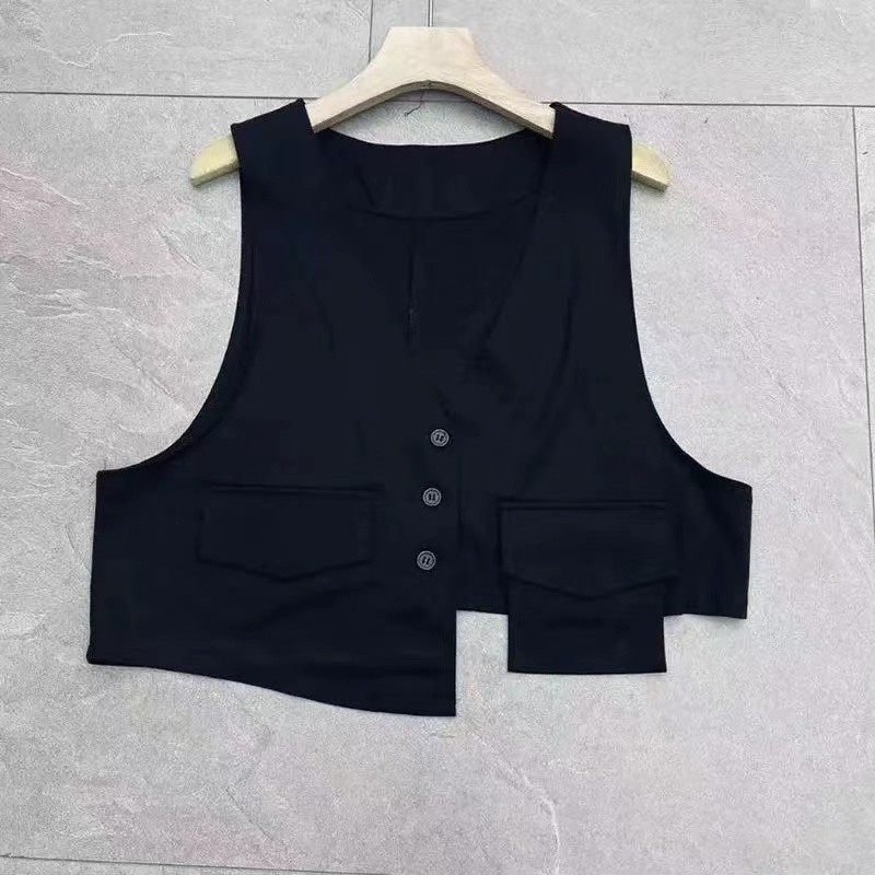 素格【54686】2025时尚气质小众设计休闲马夹显瘦百搭简约女