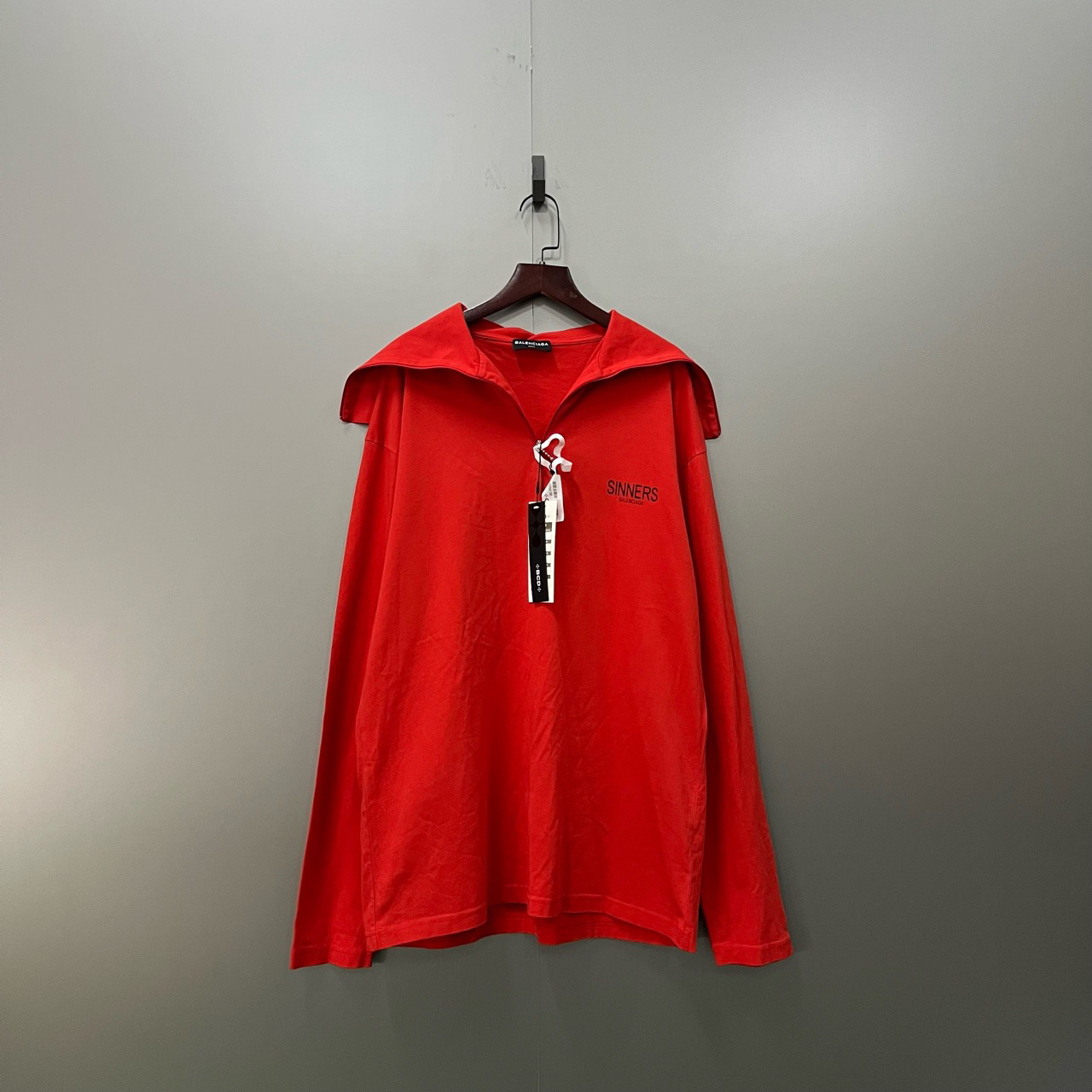 Balenciaga 巴黎世家 翻领logo半拉链卫衣 S码/95新/公价5800