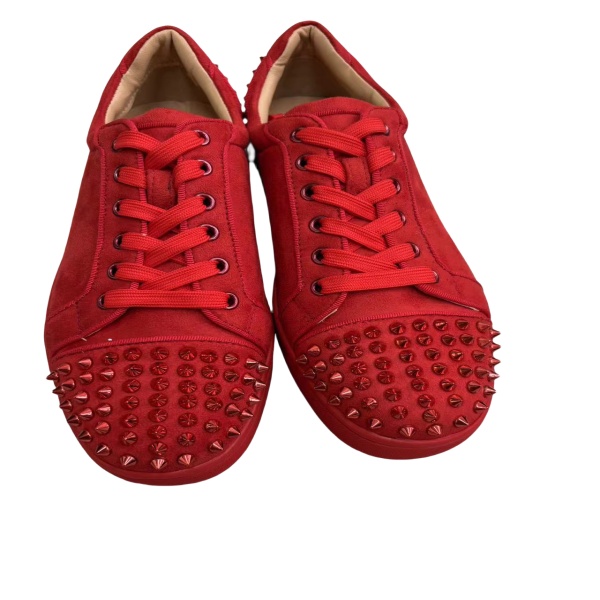 外贸欧洲cl男鞋铆钉红底休闲透气情侣低帮系带平底板鞋红色时尚