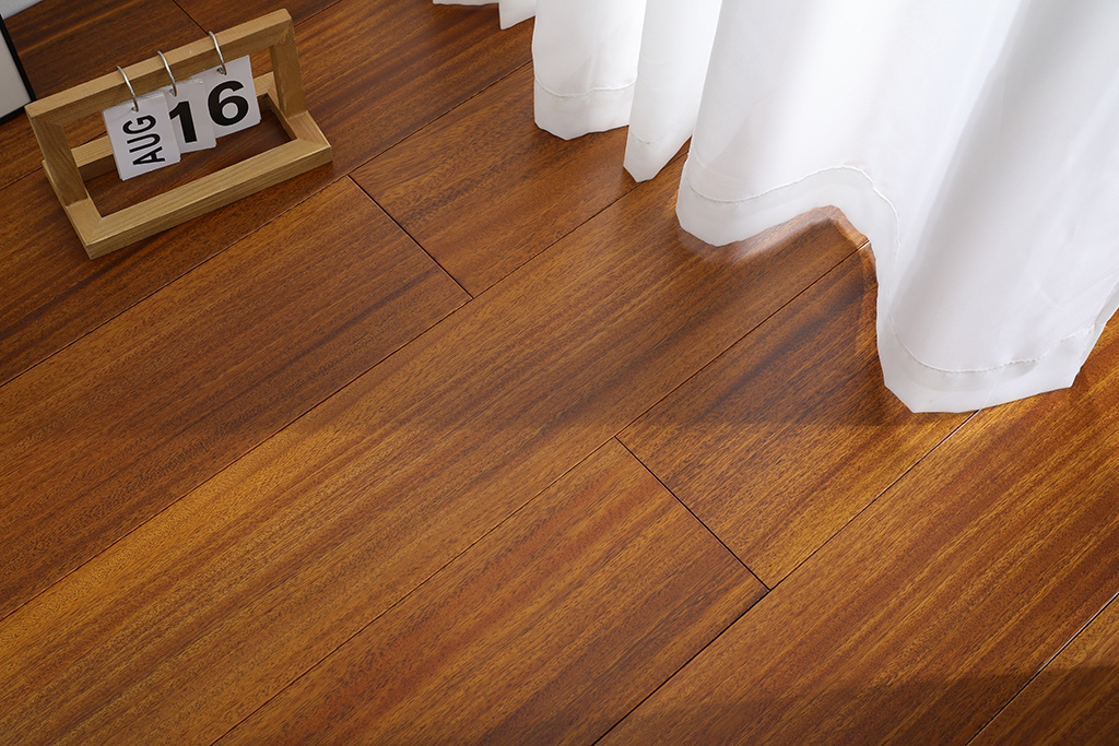 纯实木地板圆盘豆绿柄桑地热家装地板木地板