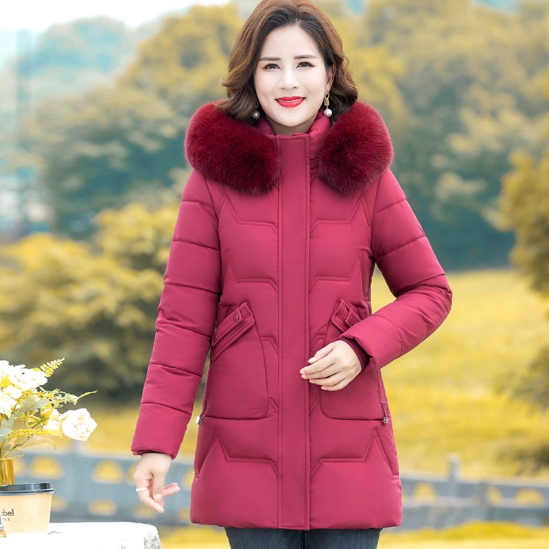 波司澄中老年女冬装棉衣中长款过膝加厚大码棉袄洋气妈妈装羽绒棉