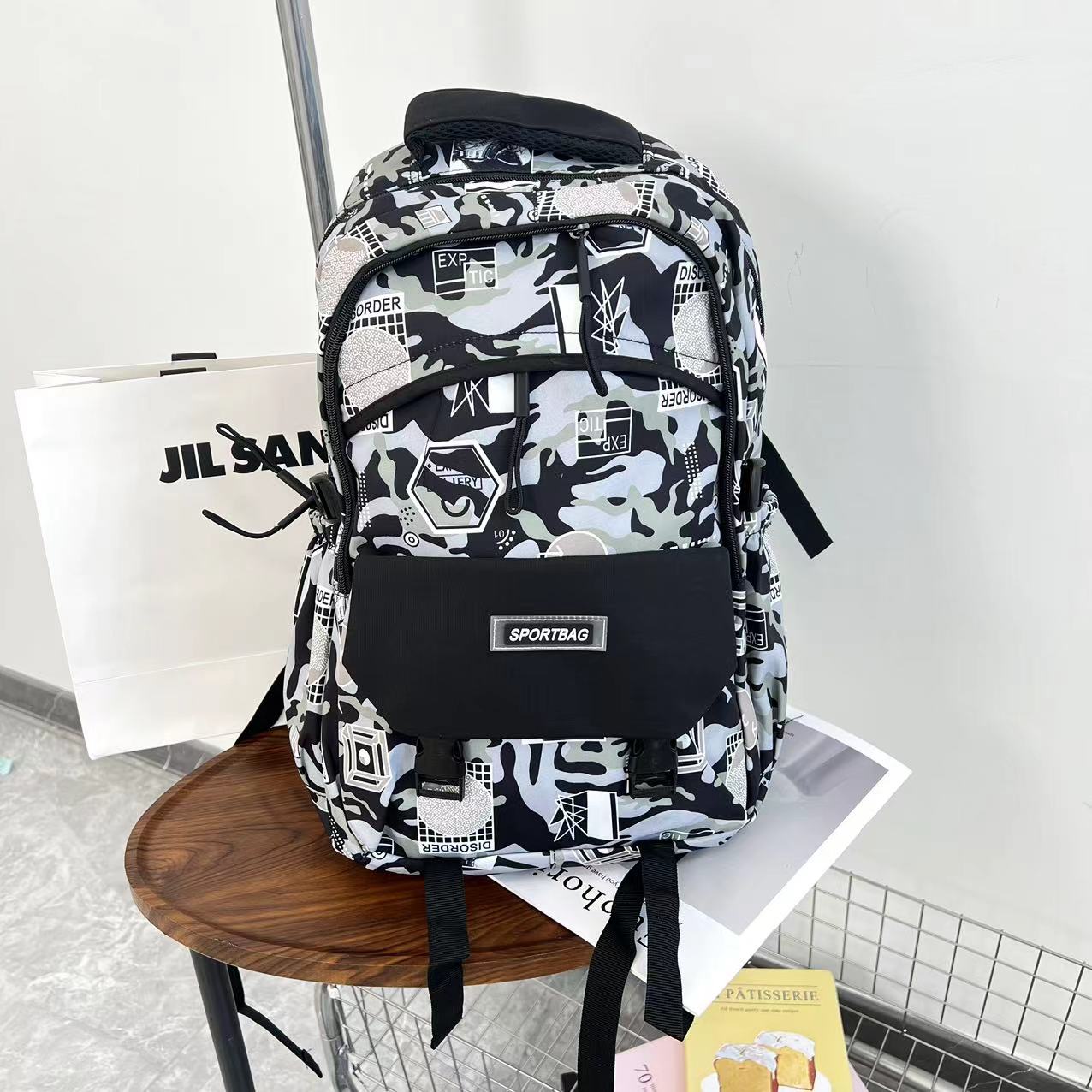小学初中高中减负涂鸦迷彩双肩背包A2287