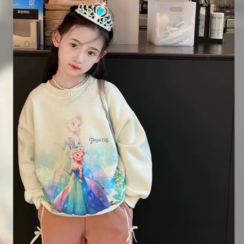 女童2024秋冬新款洋气加绒公主卫衣A3712