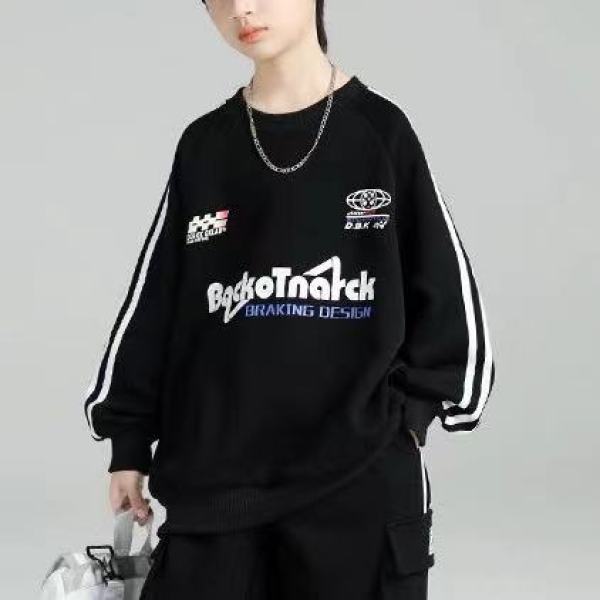 儿童2024春季新款韩版百搭潮流潮童字母圆领卫衣A0640