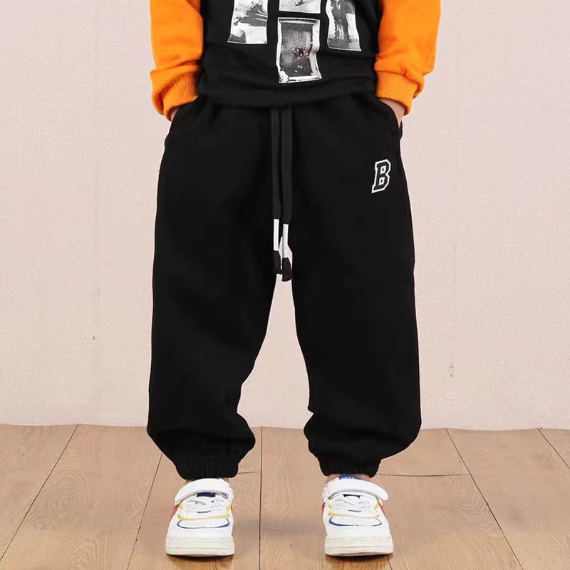 儿童2024冬季新款加绒时尚百搭卫裤A2845