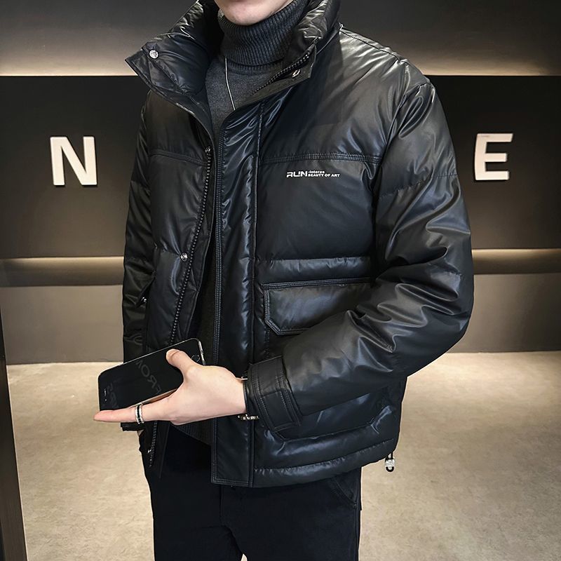 波司澄皮羽绒服男士外套冬季2023新款轻薄短款立领潮牌帅气防寒保