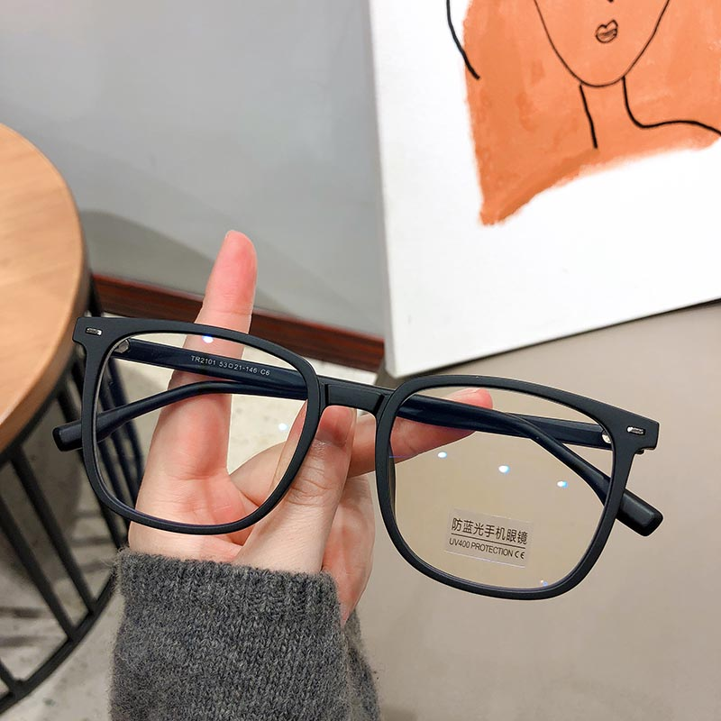 黑框超轻近视眼镜男防蓝光变色可配有度数素颜神器大脸显瘦女韩版