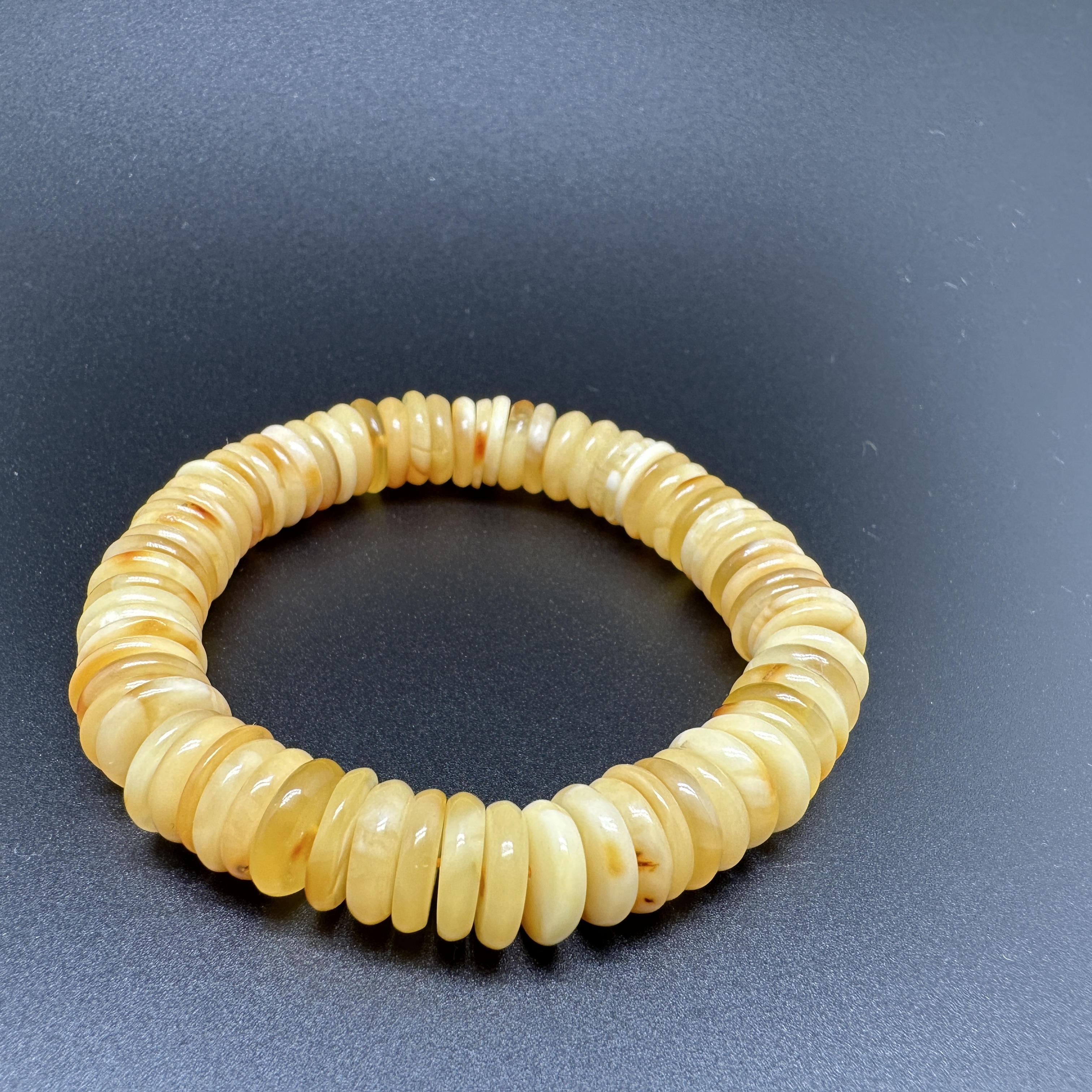 非金属手链 优雅知性黄色单圈手链10mm