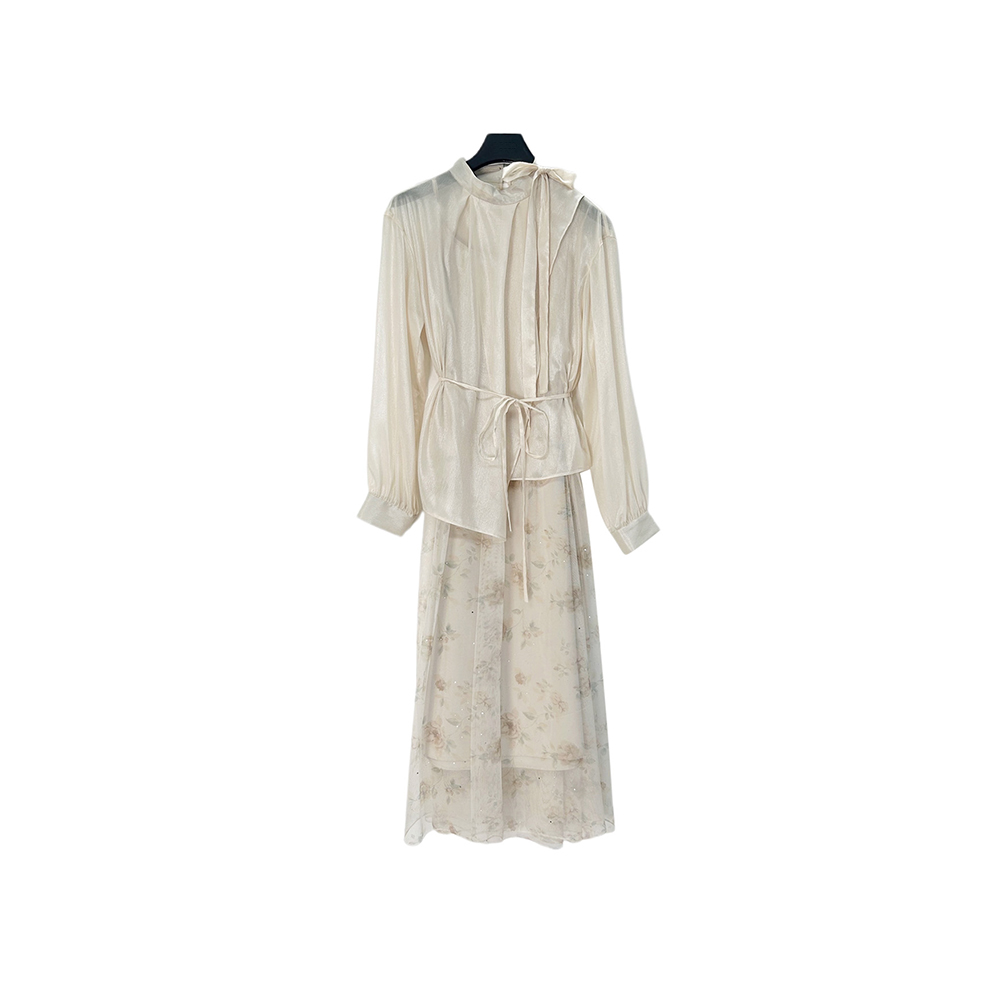 圣迪奥女装气质针织轻奢时尚休闲百搭优雅连衣裙S243Z1420