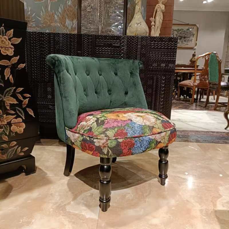 欧式美式乡村复古单人卧室客厅阳台休闲小沙发椅