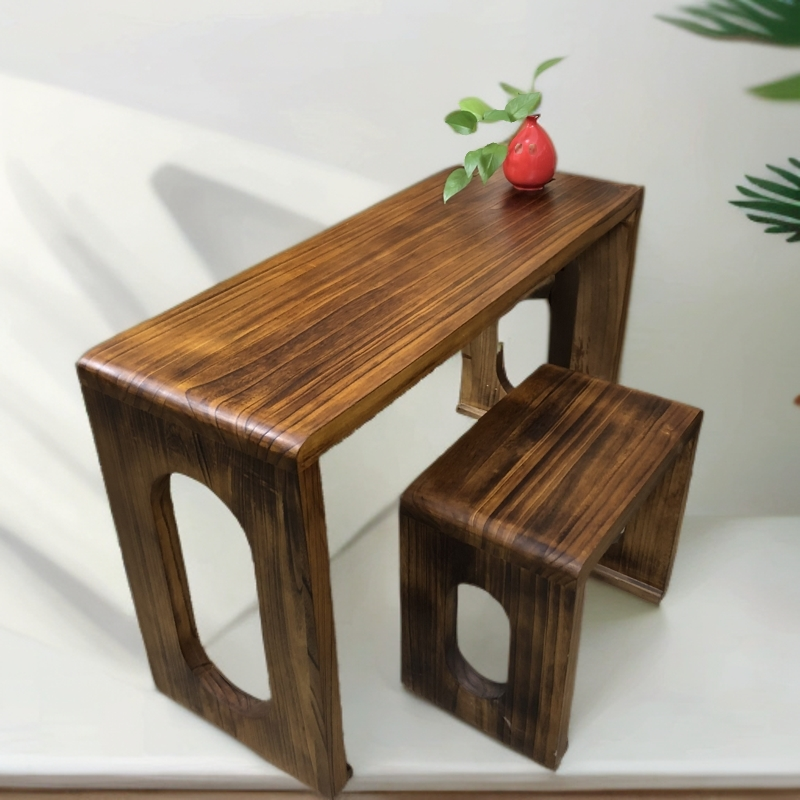 【大漆古琴桌凳】纯手工制作，榫卯工艺老料桐木材质，一体式古琴桌凳