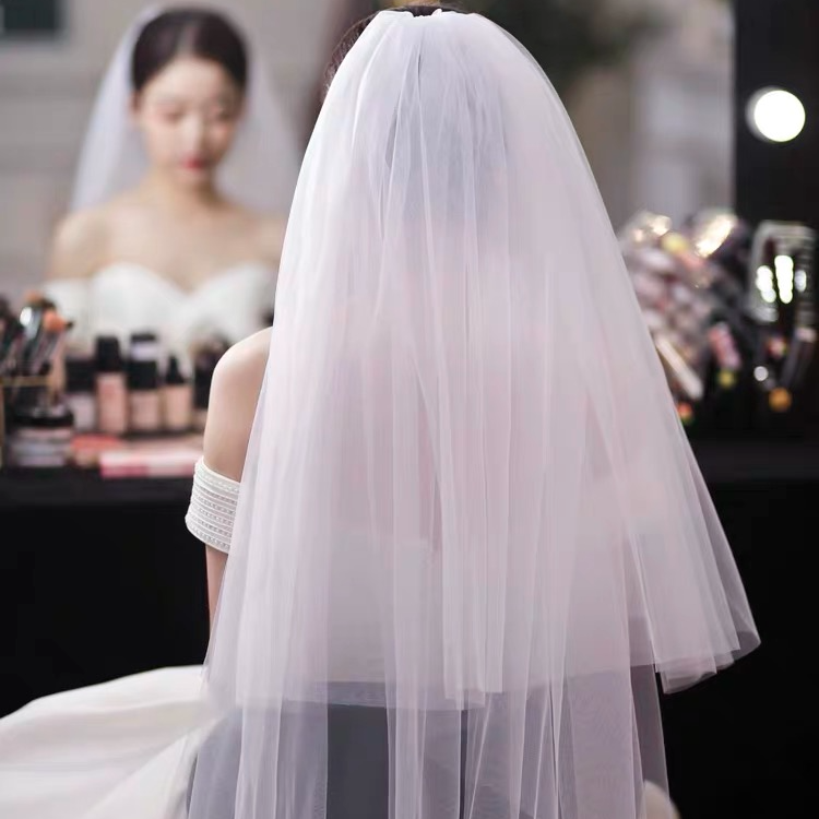 白色新娘胸贴头莎